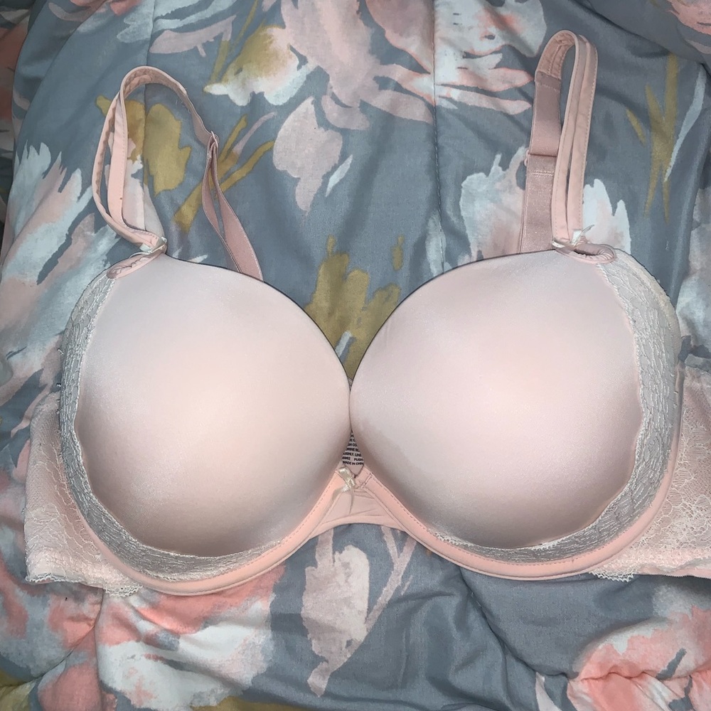 baby pink lace push up bra